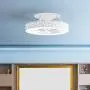 Tangkula 23'' Ceiling Fan with Lights, Round LED Ceiling Lighting Fan with Invisible Blades Starry Sky Acrylic Lampshade, Stepless Dimmable with Remote Control, 3 Speed, for Living Room, Bedroom for Children