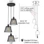 WOXXX Industrial 3-Light Pendant Lighting with Black Metal Cage Shade, Adjustable Ceiling Hanging Light Fixture Chandelier Pendant Light for Kitchen Island Living Room Dining Room Bedroom Hallway Bar