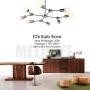 MELUCEE Mid Century Modern Chandelier Sputnik 8-Light Brushed Nickel Semi Flush Mount Ceiling Light Fixtures for Dining Room Kitchen Living Room Foyer and Hallway