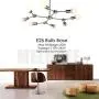 MELUCEE Mid Century Modern Chandelier Sputnik 8-Light Brushed Nickel Semi Flush Mount Ceiling Light Fixtures for Dining Room Kitchen Living Room Foyer and Hallway