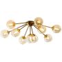 Modo Lighting Glass Ceiling Light Modern 10-Light Globe Chandeliers Mid Century Brass Ceiling Pendant lamp for Bedroom Living Room (10-Head Ceiling Light)
