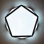 Modern Flush Mount Ceiling Lighting Fixture,24W 6500K Cool White LED Classic Black Metal Art Geometric Shape Ceiling Lamp for Living Room Kitchen Dining Room Study Mall
