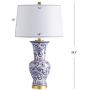 JONATHAN Y JYL5014A Leo 28.5'' Chinoiserie LED Table Lamp Classic,Cottage,Traditional,Transitional for Bedroom, Living Room, Office, College Dorm, Coffee Table, Bookcase, Blue/White