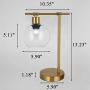 Popity home Industrial Glass Shade Metal Office Reading Gold Desk Lamp, Vintage Bedside Table Lamps for Living Room Bedroom Dorm