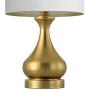 BOBOMOMO 21 Metal USB Table Lamp Set of 2 with Charging Port,Eye-Caring Nightstand Lamps Dressed in Brushed Gold Finish and White Lamp Shades for Bedroom, Living Room