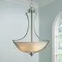 Milbury Satin Nickel Pendant Chandelier 19 1/2'' Wide Modern White Alabaster Glass Bowl 3-Light Fixture for Dining Room House Foyer Kitchen Island Entryway Bedroom Living Room - Possini Euro Design