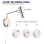 Wall Mounted Lamp, Joossnwell Sconce Light with Plug in Cords Wall Reading Light with Switch for Living Room Bedroom Warm White 3000K