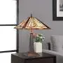 Cotoss Tiffany Table Lamp 2 Light Welding Table Lamp Stained Glass Lampshade Desk Lamp Mission Style Tiffany Lamps for Bedrooms Living Room