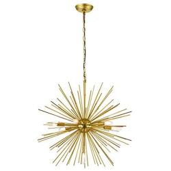Maxax Sputnik Chandelier Gold Ceiling Lighting 7 Lights Pendant Lamp Fixture for Dining Room,Bedroom,Kitchen