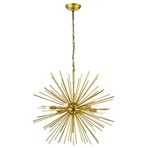 Maxax Sputnik Chandelier Gold Ceiling Lighting 7 Lights Pendant Lamp Fixture for Dining Room,Bedroom,Kitchen