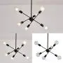 Sputnik Chandeliers 6 Lights Modern Pendant Lighting Industrial Vintage Ceiling Light Fixture for Bedroom Bathroom Kitchen Livingroom Dining Room, Black