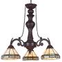 Capulina Handcrafted Tiffany Glass Chandelier, Victorian Lampshade Dinning Room Lighting Fixtures Hanging, Antique Kitchen Lights, Tiffany Style Island Lighting (CL078807-3CH)