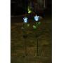 Joyathome Garden Solar Stake Lights Outdoor, 2 Pack Solar Powered Metal Stake Lights with Blue Bell Glass Lily LED Decorative Garden Lights for Walkway,Pathway,Lawn, Courtyard