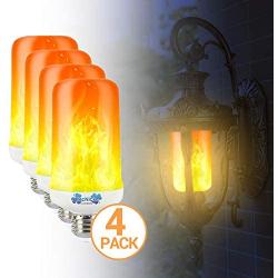 4 Pack Outdoor Flickering Bulb - LED Flame Light Bulbs Outdoor & Indoor - Light Bulbs That Look Like Gas Flames Outdoor