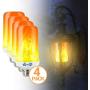 4 Pack Outdoor Flickering Bulb - LED Flame Light Bulbs Outdoor & Indoor - Light Bulbs That Look Like Gas Flames Outdoor