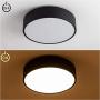 LUCTING Modern LED Ceiling Lamp, 13.8-inch Surface Flush Mount Ceiling Lighting 3500K 18W Warm White Fixture for Hallway Bedroom Foyer Kitchen Living Closet Room(Black)