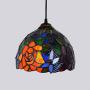 Tiffany Style Pendant Lights 8-Inch Roses Stained Glass Chandeliers Lampshade Hanging Light Fixtures Ceiling Lamp for Living Room Dining Rooms Kitchen