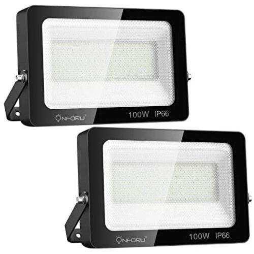Onforu 2 Pack 100W LED Flood Light, Super Bright Security Lights, IP66 Waterproof Outdoor Flood Light, 5000K Daylight White Floodlight for Yard, Garden, Playground, Basketball Court Onforu 2 Pack 100W LED Flood Light, Super Bright Security Lights, IP66 Waterproof Outdoor Flood Light, 5000K Daylight White Floodlight for Yard, Garden, Playground, Basketball Court