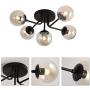 5-Light Semi Flush Mount Ceiling Light Fixture,Modern Glass Pendant Lighting,Black Chandelier for Kitchen Hallway Entryway Island Bedroom Living Room 5-Light Semi Flush Mount Ceiling Light Fixture,Modern Glass Pendant Lighting,Black Chandelier for Kitchen Hallway Entryway Island Bedroom Living Room