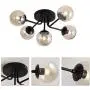 5-Light Semi Flush Mount Ceiling Light Fixture,Modern Glass Pendant Lighting,Black Chandelier for Kitchen Hallway Entryway Island Bedroom Living Room