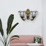 RUNNUP Elegant Tiffany Wall Sconce Iron Fence Stained Glass Adjustable Wall Light Vintage Lighting 2 Lights for Dining Room, Bathroom,Kitchen Bronze Finish