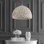 JONATHAN Y JYL6504A Campana 20'' Woven Rattan Dome LED Pendant, Scandinavian, Minimalist, Transitional for Kitchen, Living Room, Cream