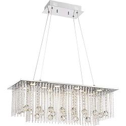 Boyne Chrome Crystal Linear Pendant Chandelier 29 3/4'' Wide Modern LED 10-Light Fixture for Kitchen Island Dining Room - Possini Euro Design