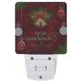 Vdsrup Merry Christmas Bells Night Light Set of 2 Xmas Balls Snowflakes Plug-in LED Nightlights Winter Bows Fir Tree Auto Dusk-to-Dawn Sensor Lamp for Bedroom Bathroom Kitchen Hallway Stairs