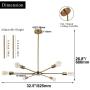 CLAIRDAI Sputnik Chandeliers 6 Lights Pendant Lighting Modern Chandelier Gold Industrial Vintage Ceiling Light Fixtures for Kitchen Dining Room Living Room