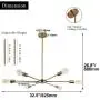 CLAIRDAI Sputnik Chandeliers 6 Lights Pendant Lighting Modern Chandelier Gold Industrial Vintage Ceiling Light Fixtures for Kitchen Dining Room Living Room