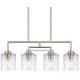 Kira Home Monroe 28'' Modern 4-Light Island Light, Free Swinging Center Arm + Hammered Glass Shades, Adjustable Hanging Height, Brushed Nickel Finish