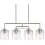 Kira Home Monroe 28'' Modern 4-Light Island Light, Free Swinging Center Arm + Hammered Glass Shades, Adjustable Hanging Height, Brushed Nickel Finish