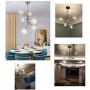 Dellemade Sputnik Chandelier 6-Light Ceiling Light Globe Pendant Lamp for Bedroom, Living Room, Dining Room, Chrome Silver