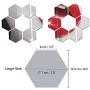 Hexagon Wall Decals, H2MTOOL 12 PCS Large Removable Acrylic Mirror Wall Stickers for Home Living Room Bedroom Decor (9cm, Silver)