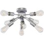 Ceiling Light Fixture Flush Mount 8 Sockets Sputnik Chandeliers Vintage Mid-century Home Improvement Decor Lamp E26 Bulbs Base, Brushed Nickel