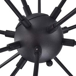 Vikashing 12 Lights Sputnik Chandelier 41.3‘’ Big Farmhouse Pedant Light Black Vintage Industrial Metal Ceiling Light Industrial Mid Century Modern Pendant Lighting for Kitchen Dining Room Living Room