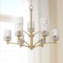 Icelight Warm Brass Large Chandelier 31 1/2'' Wide Modern Mid Century Prismatic Clear Glass 9-Light Fixture for Dining Room House Island Entryway Bedroom Living Room - Possini Euro Design