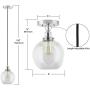 Primo Large Glass Globe Pendant Light Fixture - Brushed Nickel Hanging Pendant Lighting for Kitchen Island - Mid Century Modern Ceiling Light with Clear Glass Shade