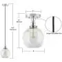 Primo Large Glass Globe Pendant Light Fixture - Brushed Nickel Hanging Pendant Lighting for Kitchen Island - Mid Century Modern Ceiling Light with Clear Glass Shade