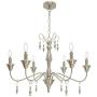 VINLUZ 6 Light Classic Dining Room Kitchen Island Chandelier in Brushed Nickel Finish Contemporary Pendant Lighting Ceiling Hanging Fixture for Living Room Kitchen Foyer