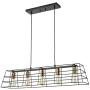 Industrial Dining Room Chandeliers 5-Light Linear Black Brass Kitchen Island Lighting