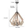 LOG BARN Wood Chandelier for Dining Room, 6-Light Farmhouse Orb Light Fixture for Kitchen Island, 19.5”W