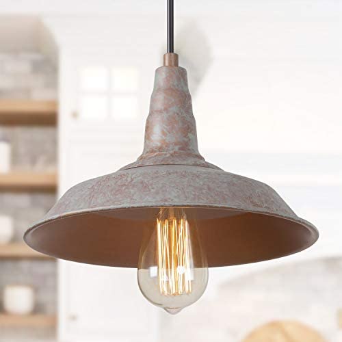 LALUZ Farmhouse Barn Pendant Lighting Fixture for Kitchen Island, Entryway, Foyer, Bedroom, Dining and Living Room, Upgraded Version