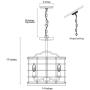 LOG BARN Industrial Cage Chandelier Farmhouse Pendant Lighting 14 inches, 4-Lights Faux Wood Ceiling Hanging Light Fixture for Dining Rooms, Living Room, Kitchen, Hallway