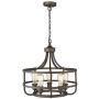 Zeyu 5-Light Industrial Round Chandelier, 20 Inch Farmhouse Kitchen Pendant Light for Dining Room, Oil Rubbed Bronze Finish, 9808-5P-R ORB