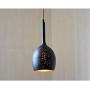 LITFAD Starry Sky Shade Pendant Light 7.09'' Industrial Weathered Iron Shade Single Vase Shape Pendant Lamp Mounted Ceiling Light fixtures with Adjustable Chain for Kitchen Dining Room Restaurant - A