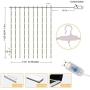 ZHEWEN Curtain Lights 304 LED 9.8 x 9.8Ft Warm White Fairy Lights with 8 Modes and Remote USB Powered String Light Plug in for Wall Decoration and Girls Bedroom Children Indoor Outdoor Christmas Party