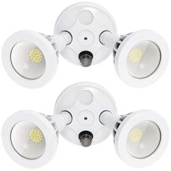 Onforu 2 Pack 30W Dusk to Dawn LED Security Lights, 3000lm Outdoor 2 Head Flood Lights, IP65 Waterproof Exterior Floodlights with Photocell 5000K Daylight White for Entryways, Garage, Patio