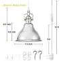QITIM Plug in Pendant Light Indoor, Brushed Nickel Finish Modern Metal Hanging Lamp for Kitchen, Living Room, Bedroom, 15FT Clear Cord with On/Off Switch, E26 Socket, 2 Pack