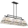 Corvallis Black Large Linear Island Pendant Chandelier 45 3/4'' Wide Modern Tiffany Style Art Glass 3-Light Fixture for Kitchen Island Dining Room - Robert Louis Tiffany